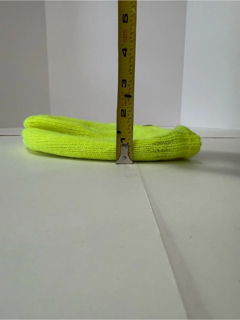 Kids Neon Yellow Knit Beanie Hat - Unbranded